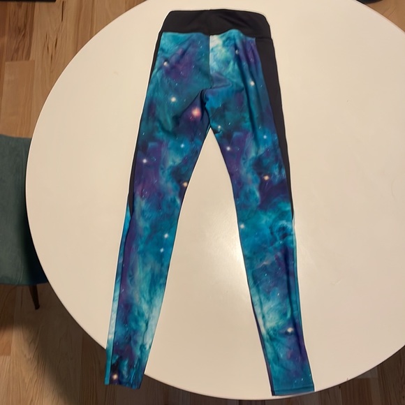 Black milk teal galaxy gym legging size small with pockets - Picture 4 of 5